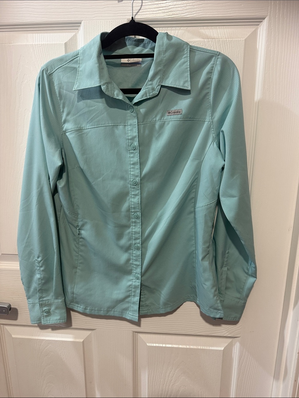 Columbia Women's Teal Button-Front Utility Shirt Jacket